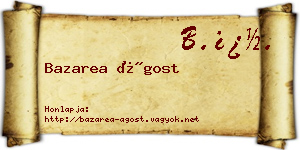 Bazarea Ágost névjegykártya